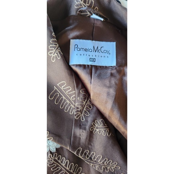 Pamela McCoy Embroidered Dark Brown Blazer Jacket 1X - Picture 6 of 6
